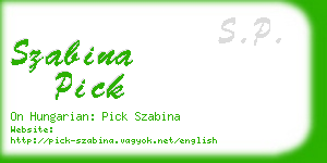 szabina pick business card